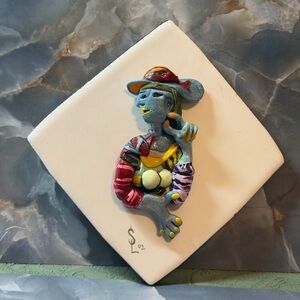 Picasso Style 4” Tile Colorful Abstract Figurine Wall Art
